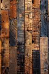 close up of wall made of wooden planks 