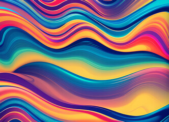 Fototapeta premium Colored background with a rainbow pattern,Bright stylish modern wave background in different colors,generative ai