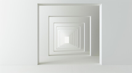 a series of open doorways gradually opening wider in a corridor