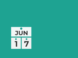 June 17 calendar reminder. 17 June daily calendar icon template. Calendar 17 June icon Design template. Vector illustration
