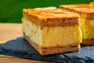 Celebration of the King birthday in Netherlands, tompoes or tompouce, iconic pastry in Netherlands...