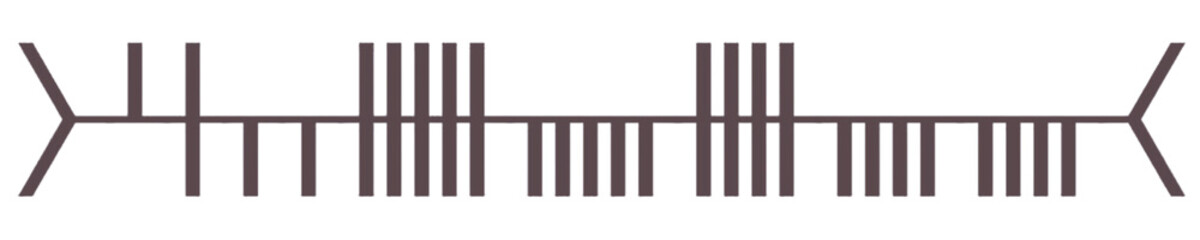 Ogham Runes of word "Happiness"