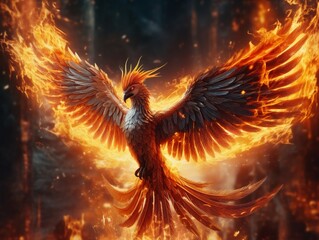 The powerful and majestic firebird is a symbol of hope, renewal, and the never-ending cycle of life.