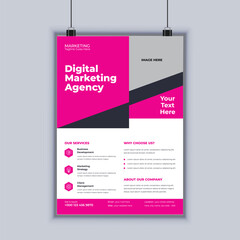 Digital marketing agency corporate flyer design vector template