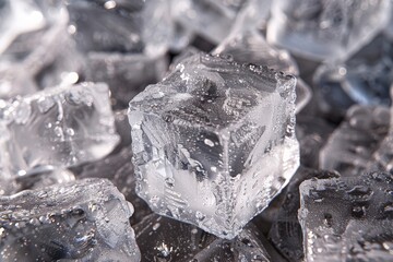 Obraz premium Natural ice cubes background 
