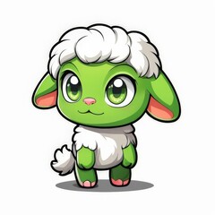 Fototapeta premium Lovable Chibi Goat Mascot Design Suitable for Logo Mascot