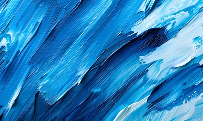 Acrylic paint strokes. Abstract background in blue colors, Generative AI 