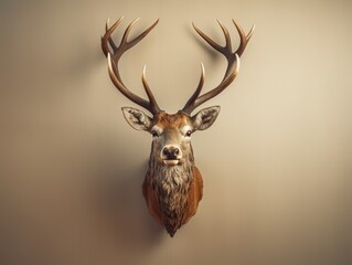 majestic deer head with large antlers
