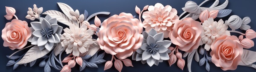 Obraz premium Elegant floral arrangement with pink and gray flowers