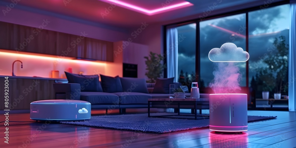 Poster innovative smart home devices powered by cloud computing for enhanced functionality and interconnect