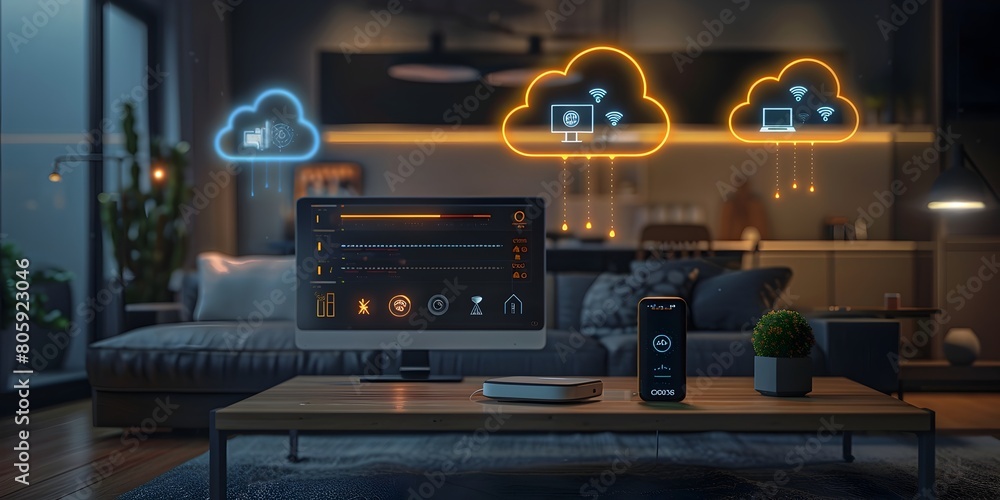 Poster cloud computing enhances smart home functionality and interconnectivity through advanced digital dev