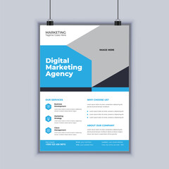 Digital marketing agency corporate flyer design vector template