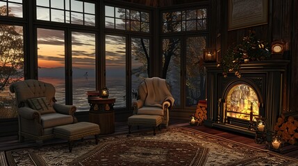 Cozy Evening by the Fireside