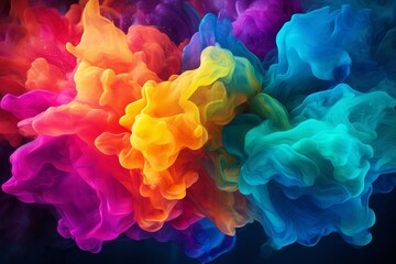 Vibrant Smoke Art Explosion of Colors