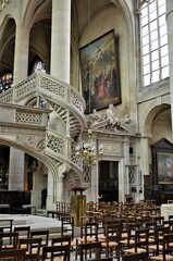 Paris, France 03.25.2017: Paroisse Saint Étienne du Mont, Catholic Church of Paris