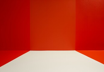 Modern Minimalistic Red and White Geometric Wall Design