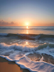 Fototapeta premium Sunset Sea Beach Landscape Art