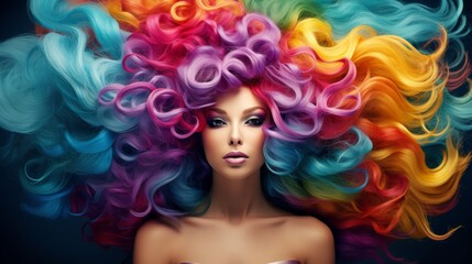 Vibrant Curly Hair Fashion Portrait