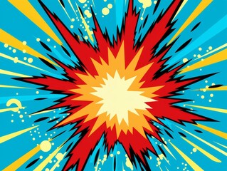Vibrant comic book style explosion