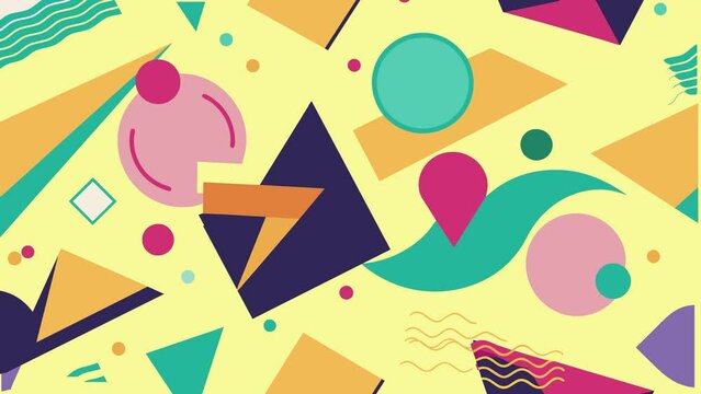 seamless pattern with colorful hearts, shapes and letters
