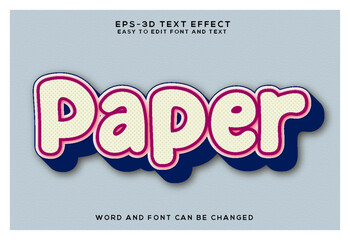 Paper word 3d text effect design