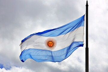 Argentinische Flagge weht im Wind