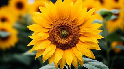 Fototapeta premium Vibrant sunflower in full bloom