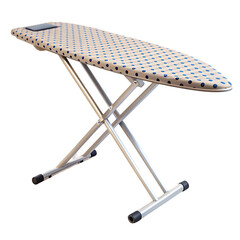 White picnic table isolated on a white wall