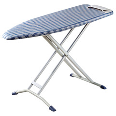 White picnic table isolated on a white wall