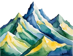 Abstract Watercolor Painting of Mountain For Background 