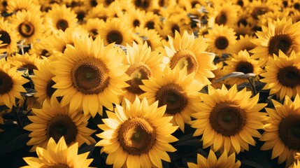 vibrant yellow sunflowers in full bloom