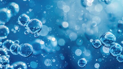 Blue Bubble. Abstract Underwater Scene with Beautiful Blue Bubbles and Clean Water Background