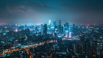 Fototapeta premium Beautiful skyline at night