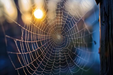 Spiderweb Nature. Home of Morning Spider in Captivating Threads
