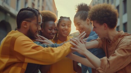 Obraz premium United in Friendship: Friends Stand Strong, Supporting Each Other Through Life's Journey