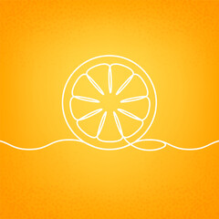 Continuous one Line Drawing of an Orange Slice