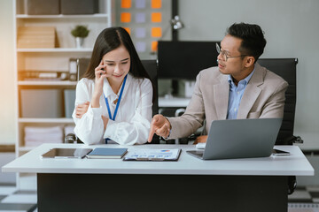 Working business team are under stress from working.