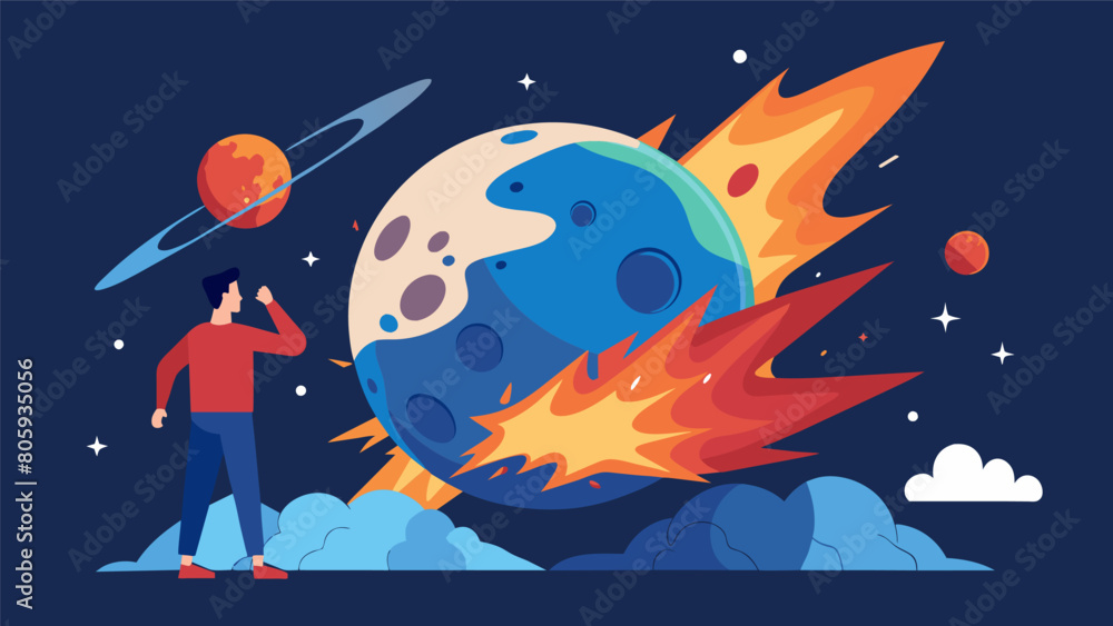 Poster one participant outlining their doomsday scenario of a massive asteroid collision causing a catastro