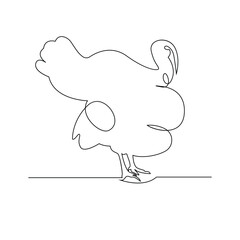 turkey abstract turkey simple one line art vector design