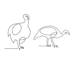 turkey abstract turkey simple one line art vector design
