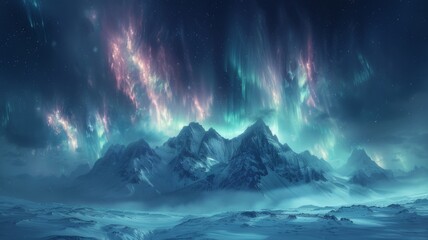 Fototapeta premium Beautiful northern lights.