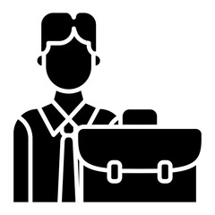 black solid icon, symbol of Human resources development