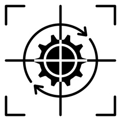 black solid icon, symbol of Human resources development