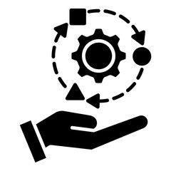 black solid icon, symbol of Human resources development