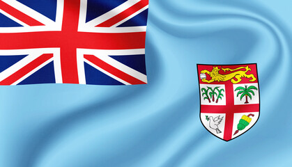 Fiji national flag in the wind illustration image