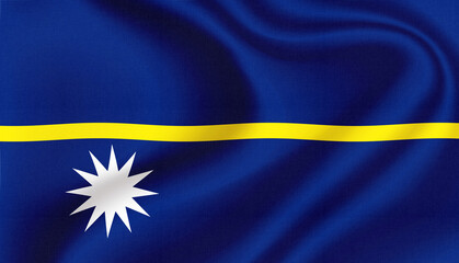 Nauru national flag in the wind illustration image