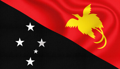 Papua new guinea national flag in the wind illustration image