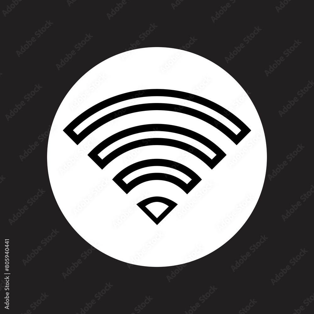 Poster wi fi icon vector. wireless internet logo design. wifi vector icon illustration in circle isolated o