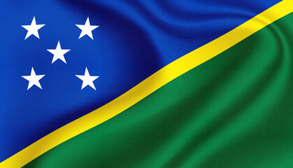  Solomon islands national flag in the wind illustration image