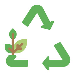 recycle leaf flat style icons